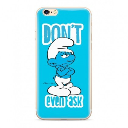 Husa Capac TPU / Glass, THE SMURFS 016, Apple iPhone X cu Licenta, Blister