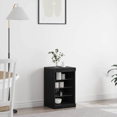 vidaXL Bufet Stejar Negru 41 x 37 x 67 cm Lemn compozit 863053 foto