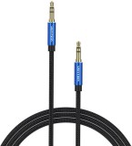 Cablu audio Vention, Jack 3.5mm (T) la Jack 3.5mm (T), 1.5m, conectori auriti, braided BBC, albastru, &quot;BAWLG&quot; (timbru verde 0.18 lei) - 6922794765979