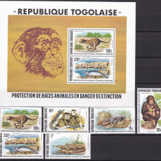 Togo 1977 fauna MI 1235-1240 + bl. 117 MNH ww80