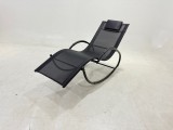 Cumpara ieftin Sezlong, balansoar gradina fier textilena neagra 155 x 65 x 85 cm