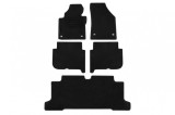 Mochete din covor cu doua straturi, potrivite pentru VW Touran 2003-2007, cu 7 locuri, cu deschideri ovale, set de 5 bucati, negre Performance AutoTun
