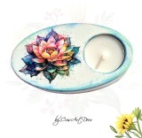 Suport lumanare ipsos lotus &ndash; decor handmade 115506