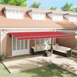 vidaXL Marchiză retractabilă automată cu LED roșu 600x300 cm