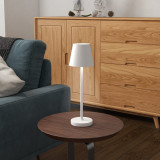 Lampă de masă HOMCOM din acril și metal cu 3 lumini albe 3600mAh, lampă portabilă modernă cu cablu inclus, &Oslash;11,2x36,5 cm, de culoare alb