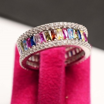 Inel Argint 925 cu Zirconii -- MULTICOLOR- ARG34A foto