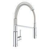 Cumpara ieftin Baterie bucatarie cu dus extractibil Grohe Get, cartus ceramic, monocomanda, 1/2&rdquo;, dus profesional, 2 functii spray, pivotant, crom LED2930