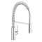 Baterie bucatarie cu dus extractibil Grohe Get, cartus ceramic, monocomanda, 1/2&rdquo;, dus profesional, 2 functii spray, pivotant, crom LED2930