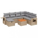 Cumpara ieftin Patio Sofa Set 6-Locuri Amestec de bej si gri deschis