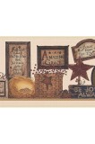 Cumpara ieftin Bordură de tapet decorativ Dundee Deco cu adeziv DDAZBD9172, maro țară, semne vișinii, bordură de perete retro