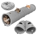 Tunel interactiv pentru pisici Purlov 120 cm, cu bila suspendata