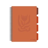 Caiet cu Spirala si Separatoare Strigo Pads Project Book Floral B5, Matematica, Teracota