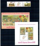 Bangladesh 1989 - Aniversarea Revoluției Franceze, serie, colita si bloc neuzat