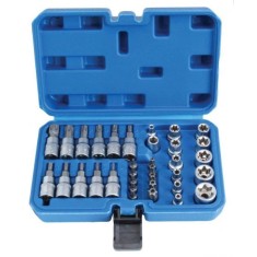 Trusa chei torx si tubulare profil E 3 8 34 piese