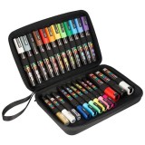 Mapa Uni Posca Fine Art echipata cu 24 markere, 4 tipuri de varf,negru,27x19x6 cm