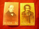 Serie Malta 1985 - Personalitati Politice , 2 valori, Nestampilat