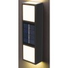 Set 2 Lampi Solare Perete, LED Alb, 150x25x50 mm, Negru, Iluminat Decorativ Exterior/Interior