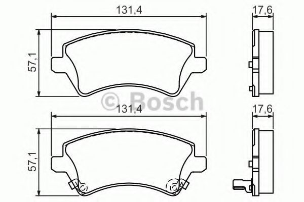 Set placute frana,frana disc TOYOTA COROLLA (CDE12, ZZE12, NDE12, ZDE12) (2001 - 2007) BOSCH 0 986 424 735