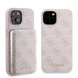 Husa iPhone 15 Guess Hardcase Powerbank MagSafe, roz, GUBPM5P15S4GEMGP