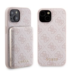 Husa iPhone 15 Guess Hardcase Powerbank MagSafe, roz, GUBPM5P15S4GEMGP foto