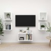 Set de dulapuri TV, 5 piese, alb, lemn prelucrat