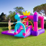 Cumpara ieftin Outsunny Castelul Gonflabil 4 In 1 pentru Copii cu Tobogan, Piscină si Trambulină, Pompa si Tarusi incluso, varsta 3-8 ani, 3x2,7x2m, Multicolor