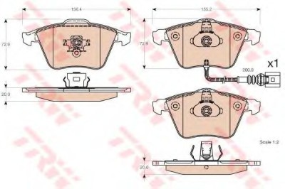 Set placute frana,frana disc SKODA SUPERB II (3T4) (2008 - 2015) TRW GDB1616 foto