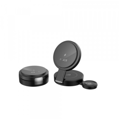 Incarcator Retea Wireless HAVIT W3100 3in1, 15W, 1.67A, Negru foto
