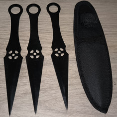 3 cutite pt. aruncat shuriken kunai + 1.000 bile otel 6 mm 0.75 grame