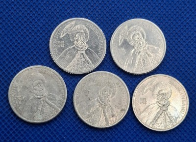 1000 lei 2000, 1000 lei 2001, 1000 lei 2002, 1000 lei 2003, 1000 lei 2004 , set total 5 monede aluminiu 1000 lei 2000-2004 la 38 lei foto