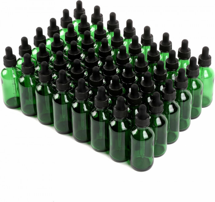KAN 2 oz Dropper Bottle 24 Pack sticle din sticlă verde Boston 60ml cu picătură