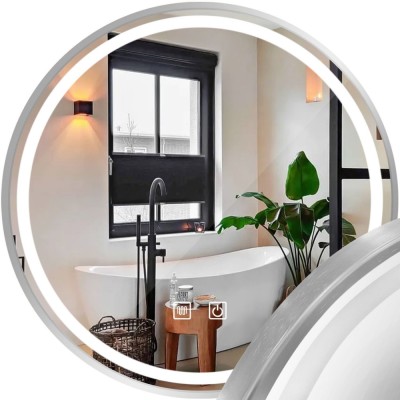 Oglindă LED 80cm MMJ BRUSH SILVER foto