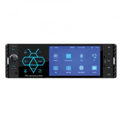 MP5 player auto PNI Clementine 9550 1DIN display 4 inch 50Wx4, Bluetooth, radio FM, Carplay, functie RDS foto