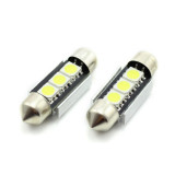 Set 2 becuri LED pentru plafoniera/numar inmatriculare Carguard, 3 W, 12 V, 54 lm, tip SMD, Alb xenon