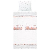 Set lenjerie pat 3 piese bumbac Ranforce Cosy, Lorelli, Train Grey