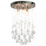 VidaXL Lustră cu mărgele de cristal, argintiu, sferă, 3 x bec G9