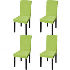 Huse de scaun elastice drepte, 4 buc., verde GartenMobel Dekor