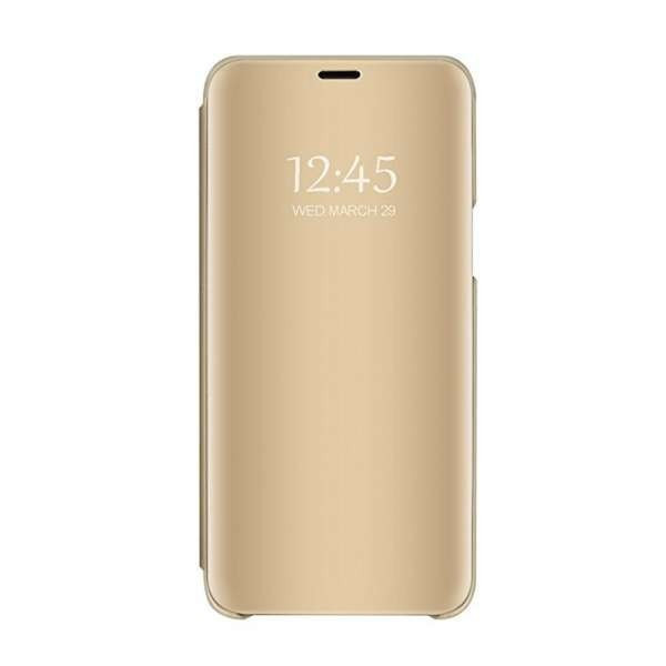 Husa Samsung Galaxy A7 2018 Flip Cover Oglinda Auriu