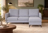 Coltar Reversibil Gri, 193x136 cm, Stofa, Spuma+Arcuri, Stanga/Dreapta Hyperion - Confort si Design Modern
