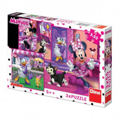 Puzzle 3 in 1 - Distractie cu Minnie si Daisy (3 x 55 piese) foto