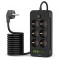 Prelungitor Tech-Protect PC6X6, 15.5W, 3.1A, 3 x USB-A - 3 x USB-C - 6 x Schuko, Negru
