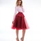 Fusta din tulle midi bordo