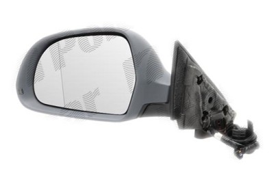 Oglinda exterioara Audi A3 (8p), 04.2008-10.2012 Model 5 Usi, partea Stanga, culoare sticla crom, sticla asferica, carcasa grunduita, cu incalzire, a foto