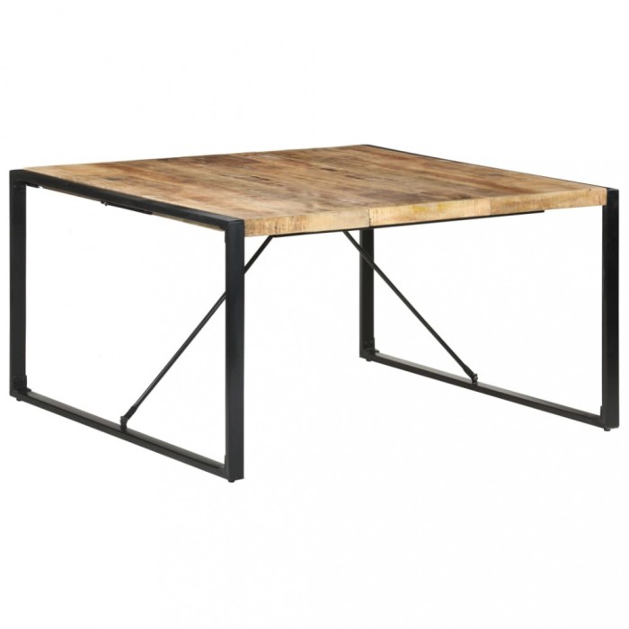 vidaXL Masă de bucătărie, 140x140x75 cm, lemn de mango nefinisat 321572
