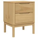 Cumpara ieftin Noptiera FLORO, maro ceara, 45x39x57 cm, lemn masiv pin