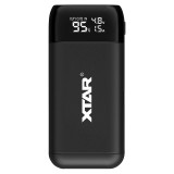 Incarcator profesional cu procesor Xtar, Li-Ion, USB tip C, 120 mA, functie power bank
