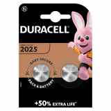 Baterie Litiu 3V CR2025 165mAh, Dimensiuni 20 x 2.5 mm DuraCell Blister 2