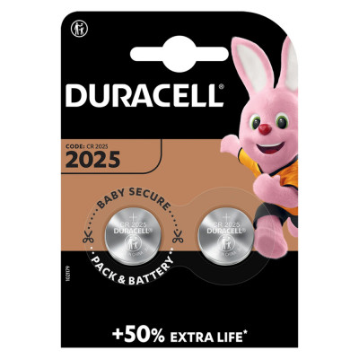 Baterie Litiu 3V CR2025 165mAh, Dimensiuni 20 x 2.5 mm DuraCell Blister 2 foto