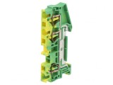 Conector &Icirc;mbinare Șine 1 Pista 3 Borne 0.08-4mm&sup2; Galben-Verde