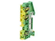 Conector &Icirc;mbinare Șine 1 Pista 3 Borne 0.08-4mm&sup2; Galben-Verde